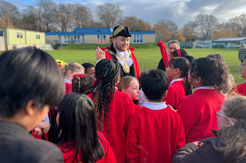 The Mayor Talking To School Children
