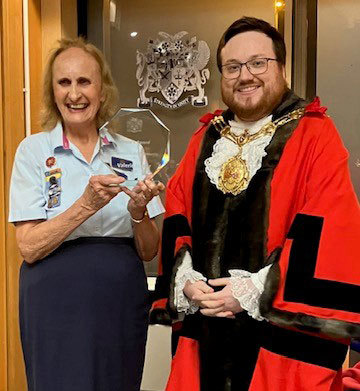 Valerie Jenner receiving the Mayor's Award