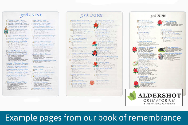 Book Of remembrance example pages