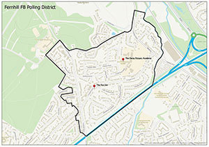 Fernhill FB map showing current and potential polling place